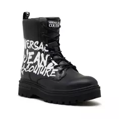 Кожаные высокие туфли Versace, черный