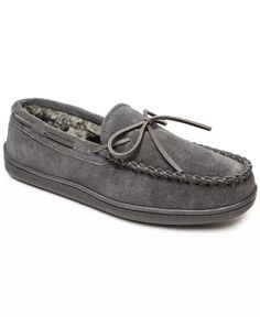 Мужские широкие тапочки на жесткой подошве с ворсовой подкладкой Minnetonka, серый