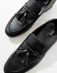 Черные лоферы из искусственной кожи с кисточками ASOS DESIGN