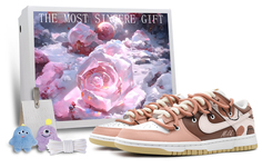 Кроссовки Nike Dunk Skateboarding Shoes Men Low-top Brown/White, белый