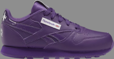 Кроссовки popsicle x classic leather little kid purple emperor Reebok, фиолетовый