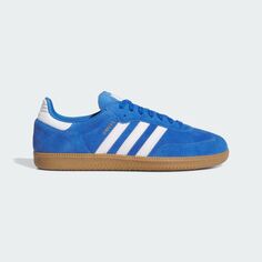 Обувь Самба АДВ Adidas, цвет Blue Bird/Cloud White/Gold Metallic