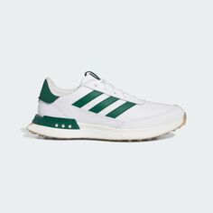 Кожаные туфли для гольфа S2G без шипов 24 Adidas, цвет Cloud White/Collegiate Green/Gum