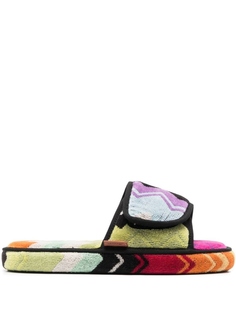 Missoni Home полосатые слиперы на липучках, розовый