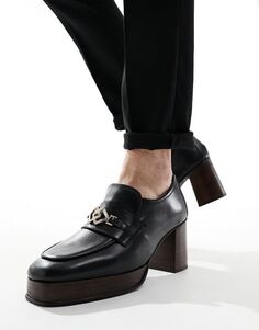 ASOS DESIGN – черные кожаные лоферы на натуральной подошве