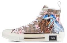 Кроссовки DIOR B23 High Canvas Sorayama Dinosaur Brown