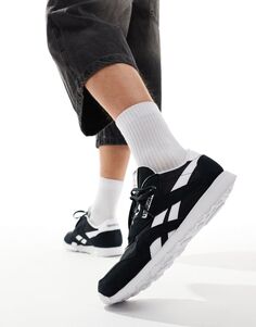 Reebok – Классика – Черно-белые спортивные туфли из нейлона