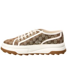 Кроссовки Gucci GG из парусины, бежевый