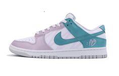 Кроссовки Nike Dunk Skateboarding Shoes Men Low-top Pink/Blue, розовый