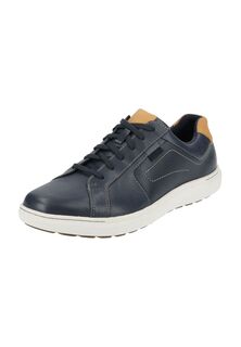 Кроссовки кожаные с лейблом мужские CLARKS, цвет Navy Leather