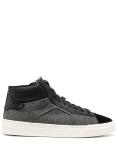 Santoni высокие кроссовки со вставками, серый