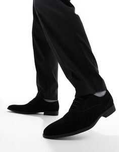 Черные оксфорды из искусственной замши ASOS DESIGN