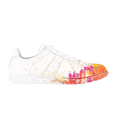 Кроссовки Maison Margiela Replica Paint Splatter - White Orange, белый