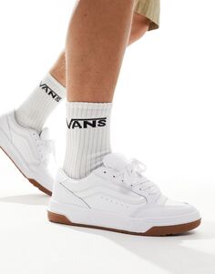 Белые кроссовки на массивной резиновой подошве Vans Hylane