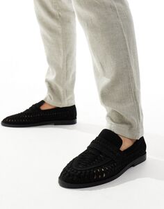 Черные плетеные лоферы River Island