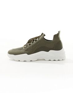 Кроссовки крупной вязки цвета хаки ASOS
