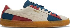 Кроссовки Puma Suede Crepe Patch - Peyote Blue Red, кремовый