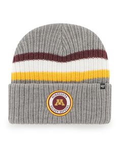 Мужские темно-серые трикотажные кроссовки Minnesota Golden Gophers Highline с манжетами 47 Brand