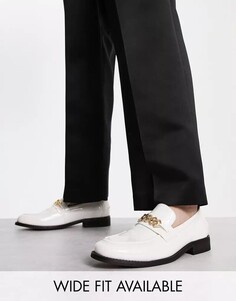 Белые лоферы из искусственной лакированной кожи ASOS