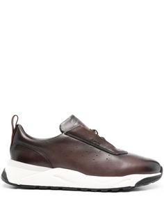 Santoni кожаные кроссовки, коричневый