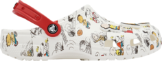 Кроссовки Peanuts x Classic Clog Allover Print, белый Crocs