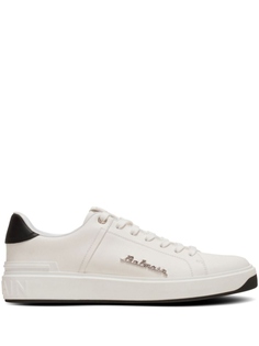 Balmain кроссовки из кожи с логотипом B-Court, белый