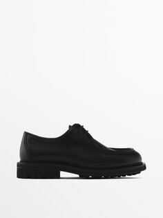Туфли-мокасины из кожи St. Moritz Massimo Dutti, черный