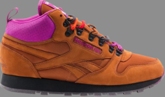 Кроссовки footpatrol x classic leather mid on the rocks Reebok, коричневый