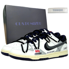 Кроссовки Nike Dunk Skateboarding Shoes Men Low-top Gray, белый