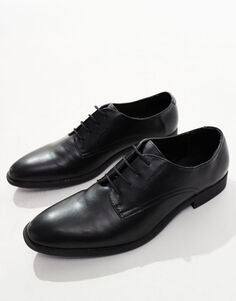 Черные туфли дерби из искусственной кожи ASOS DESIGN