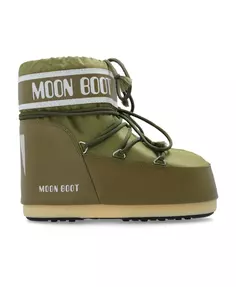 Зимние сапоги из нейлона с низким логотипом Moon Boot, зеленый