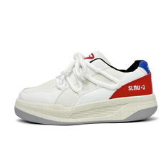Кроссовки SLnU★3 Skateboarding Shoes Men Low-top White/red, белый/красный
