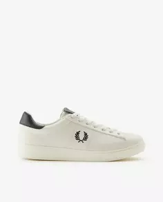 Мужские низкие кожаные кроссовки-шлемы с логотипом Fred Perry, белый
