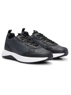 Кроссовки на шнуровке HUGO, черный