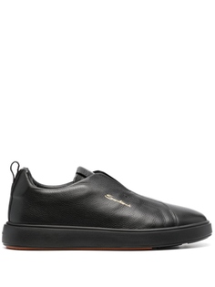 Santoni кроссовки с закругленным носком, черный