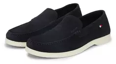 Туфли Tommy Hilfiger "HILFIGER CASUAL SUEDE LOAFER", деловая мода, слипоны, повседневная обувь с логотипом-флажком сбоку, синий