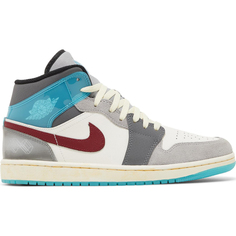 Кроссовки Nike Air Jordan 1 Mid, серо-голубой