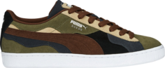 Кроссовки Puma Suede Camowave - Olive Chestnut Brown, зеленый