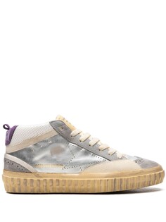 Golden Goose кроссовки Mid Star "Silver/Silver Sconce/Purple", серебристый