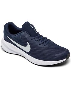 Мужские беговые кроссовки Revolution 7 от Finish Line Nike, цвет Navy, Pure Platinum