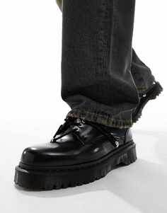 Черные кожаные туфли с 5 люверсами Dr Martens Zeffir