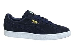 Низкие кроссовки из замши и морской кожи на шнуровке 356568 52 Puma, синий