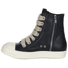Кроссовки RICK OWENS Jumbo Laces Skateboarding Shoes Men High-top Black, черный