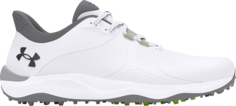 Кроссовки Drive Pro Spikeless Golf Wide White Metallic Gun Metal, белый Under Armour