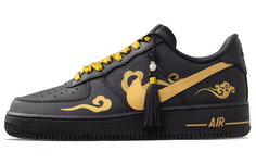 Кроссовки Nike Air Force 1 Skateboarding Shoes Men Low-top Black/Gold, золотой