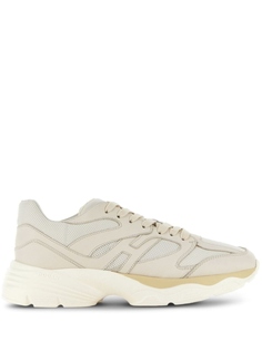 Hogan panelled leather sneakers, нейтральный цвет