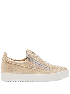 Giuseppe Zanotti кроссовки Frankie Kaleido с эффектом металлик, нейтральный цвет