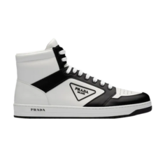Кроссовки Prada District Leather Sneaker High White Black, белый