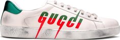 Кроссовки Gucci Ace Gucci Blade - Distressed White, белый