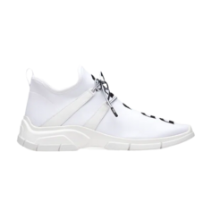 Кроссовки Prada Knit Fabric Sneakers White Black, белый